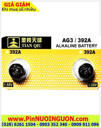 Pin AG3 LR41 392 - Pin cúc áo 1.5v Alkaline Tianqiu AG3 LR41 392